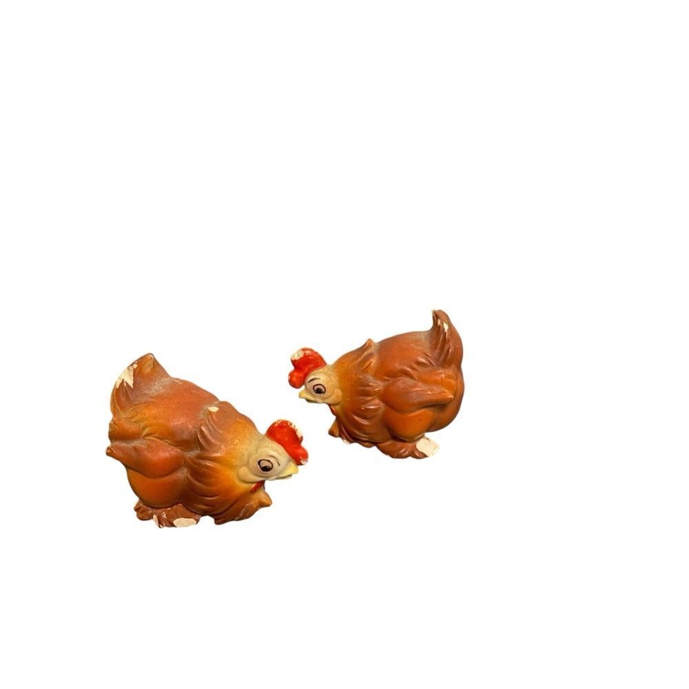 Vtg Josef Original Miniature Chicken Figurines Made In Japan Set of 2